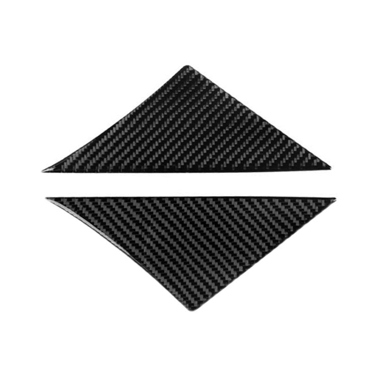 Black carbon-fiber A-pillar universal sticker, diamond shape set for left and right use