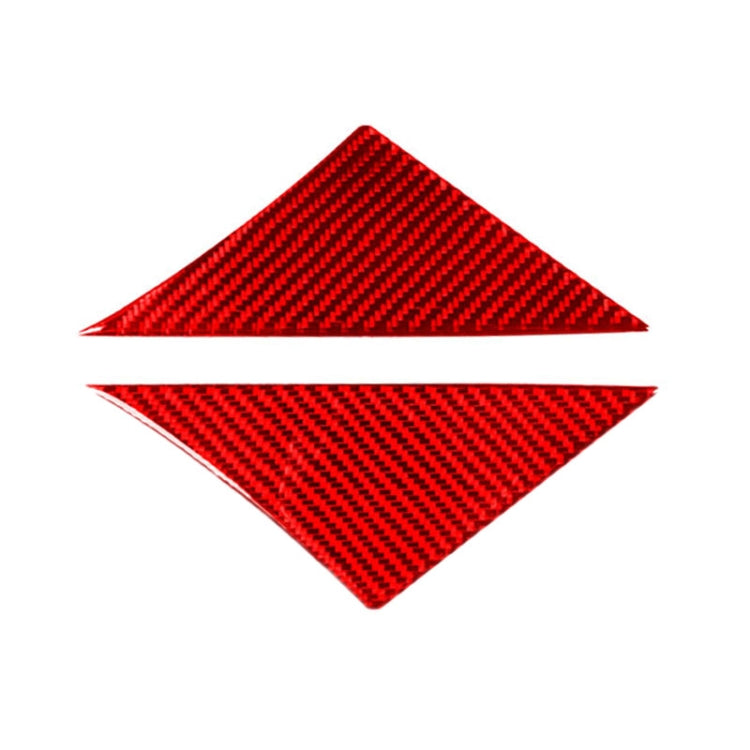 Red carbon-fiber A-pillar universal sticker, diamond shape set for left and right use