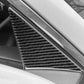 Black carbon-fiber A-pillar universal stickers installed along door edge