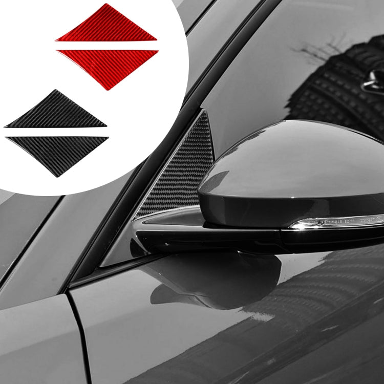 Universal A-pillar sticker set installed; inset shows black and red diamond options