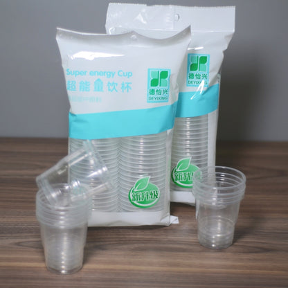 Clear disposable plastic cups, stacked thick PP water cups, 180 ml capacity
