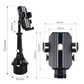 Black telescopic cup phone holder with textured mount and side phone grips