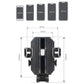 Car phone holder mount with adjustable side clamps, black carbon-fiber textured panel