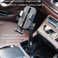 Cup-slot mounted car phone holder with telescopic arm, black textured grips