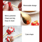 Stainless steel doll-shaped spoon and fork set with polished finish, easy to clean
