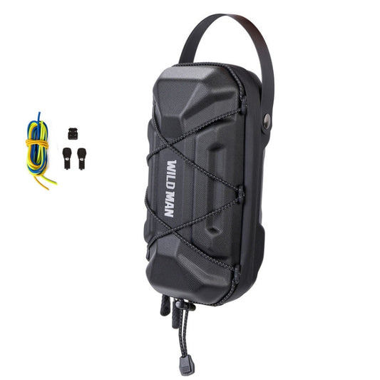 WILD MAN GD6X hanging hard-shell scooter bag, black EVA exterior and top handle strap.