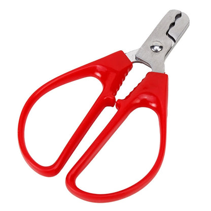 Red and silver peanut shelling pliers with spring clip handles