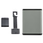 Car seatback hanging dustbin storage box, gray with black mounting clip