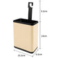 Car seatback hanging dustbin storage box, beige with black top and hanging strap
