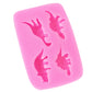 Pink dinosaur silicone mold with single dinosaur silhouette detail