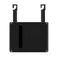 Black car seat back tissue storage box with black hanging straps and front slot