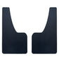 Pair of black car mud flaps with red-edged outline and ribbed surface, no logo