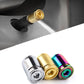 Anti-theft tire valve caps with wrench, chrome, gold, and rainbow finishes shown