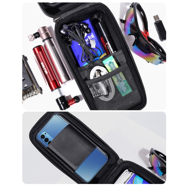 WILD MAN MS66 open bicycle phone bag interior with compartments and phone sleeve, black