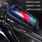 WILD MAN MS66 black bike front phone bag with blue light trim around touch-screen window
