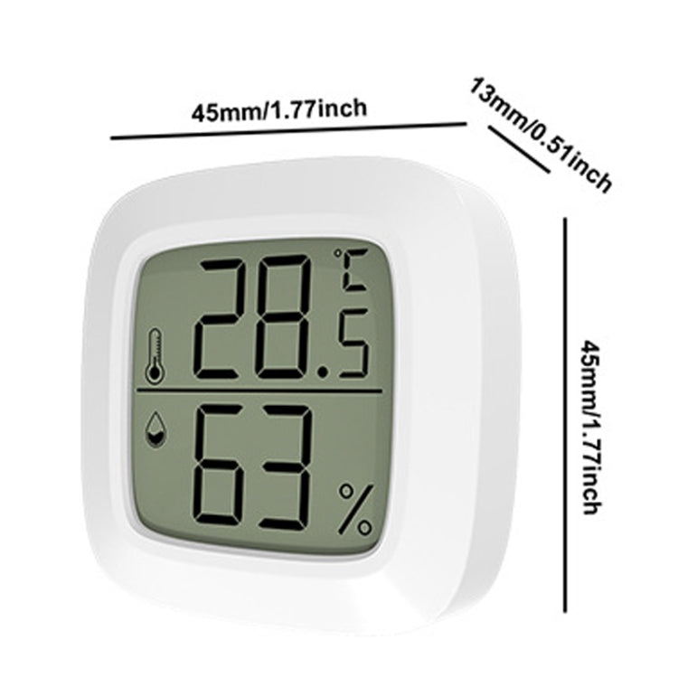 Mini digital temperature and humidity meter with LCD showing 28.5°C and 63%RH