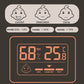 Orange backlit display indoor temperature and humidity meter showing RH 60% and 25.8°C