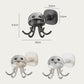 Rotating 6-claw wall hook rack with clear dome face and curved metal hooks