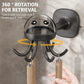 Rotating 6-claw hook rack with clear dome cover and curved hooks