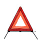 Folding emergency triangle warning sign with reflective red frame and orange center