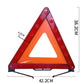 Triangular emergency warning sign with reflective red and orange panels, foldable base legs
