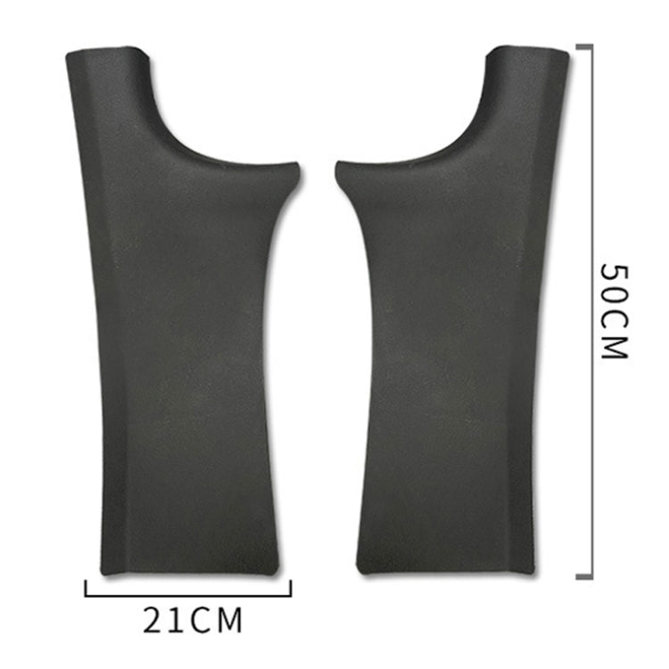 Two-piece black door sill protective pad set with size dimensions shown