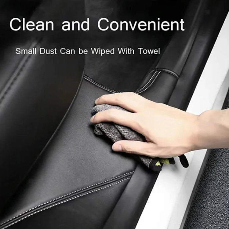 Black door sill protective pad with cloth wiping surface