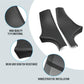 Set of black anti-kick door sill pads with texture and coverage diagram