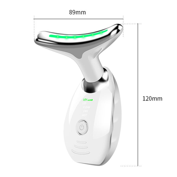 White oval neck massager with 89mm x 120mm size markings.