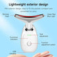 White oval neck massager with USB charging and function adjustment switch.