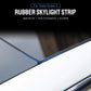 Rubber skylight sealing strip installed along roof window edge