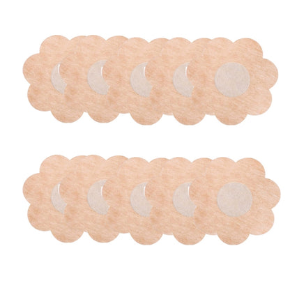 Set of round breathable breast patches, nude adhesive circles, anti-bump protection