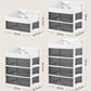 White multi-layer drawer organizer with four tiers and open divider compartments