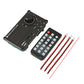 Bluetooth audio amplifier board with color screen and compact silicone remote, plus wire leads