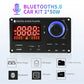 Digital audio player module with red LED display, blue volume knob, and control buttons