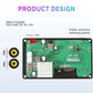 Green PCB amplifier board with power input wiring and radio antenna welding points