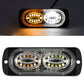 Clear-lens car side signal warning light with dual LED rings and black housing