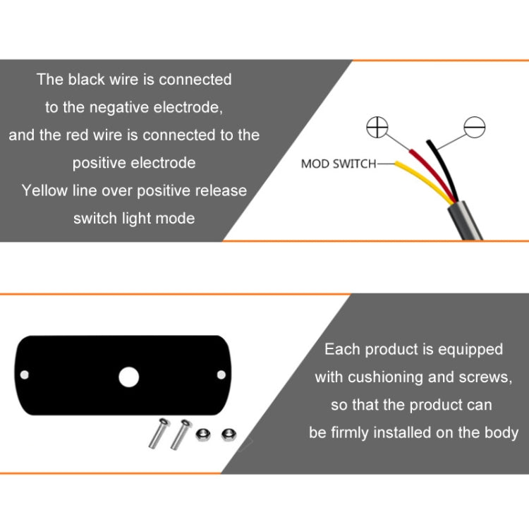 Car side signal warning light wiring diagram with mode switch lead and mounting base