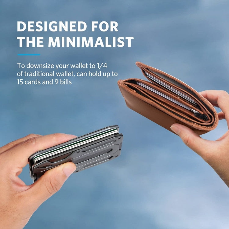 RFID card holder wallet holding cards with slim metal design