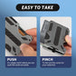 Slim RFID card holder wallet showing push and pinch opening handles