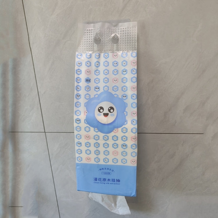Packaged double adhesive hook set with two clear hooks on backing card
