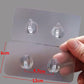 Double adhesive hook card with four clear hooks and size marks 12cm and 4.7cm
