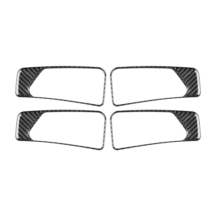 Interior door handle sticker set, 4-piece carbon-fiber style overlays in black