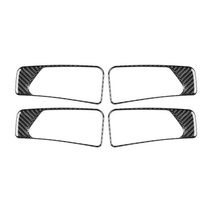 Interior door handle sticker set, 4-piece carbon-fiber style overlays in black