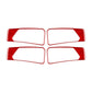 Interior door handle sticker set, 4-piece carbon-fiber style overlays in red