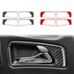 Interior door handle stickers set with black and red carbon-fiber trim pieces