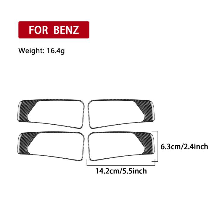 Interior door handle sticker set, 4-piece black carbon-fiber style overlays