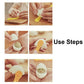 Lace egg cutter set with shown steps for shaping eggs