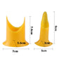 Yellow chili corer (7cm wide, 9.6cm tall) with smaller size (5cm wide, 9cm tall).