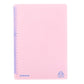 Pink non-slip writing soft pad with blue printed ruler text and logo at bottom